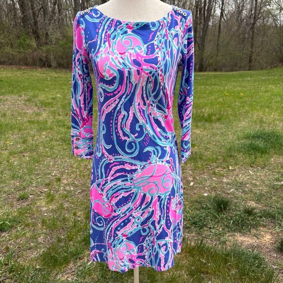 Lilly Pulitzer Women's UPF 50+ Sophie Dress Jellies be Jammin Blue Pink Size XS - Picture 4 of 10